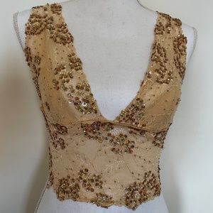 BEBE NUDE/GOLD LACE BRALETTE